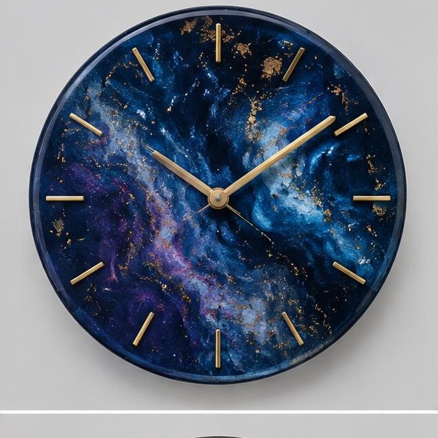 Indigo Galaxy Resin Wall Clock