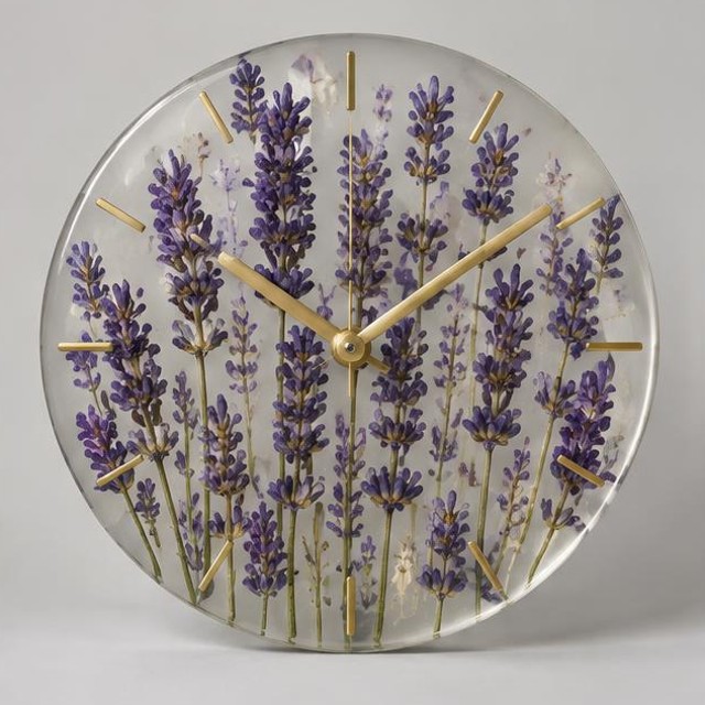 Lavender Garden Resin Wall Clock