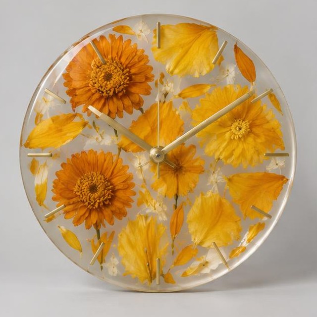 Marigold Sunshine Resin Wall Clock