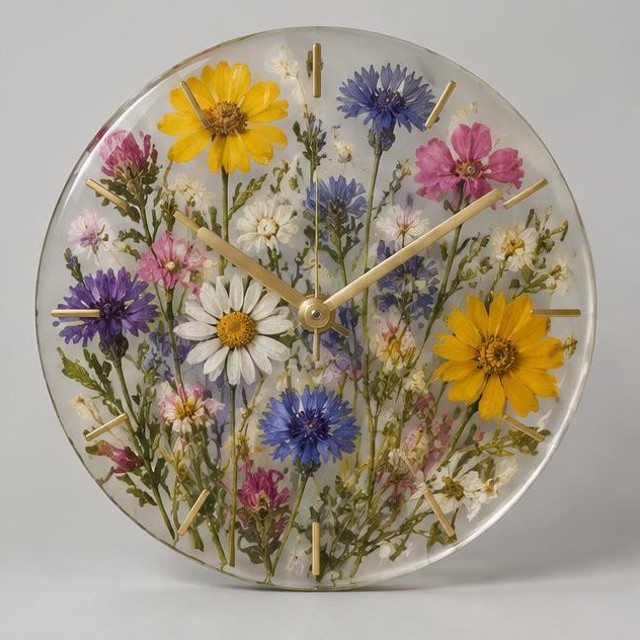 Wildflower Meadow Resin Wall Clock
