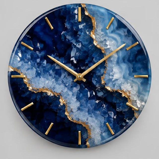 Sapphire Geode Resin Wall Clock