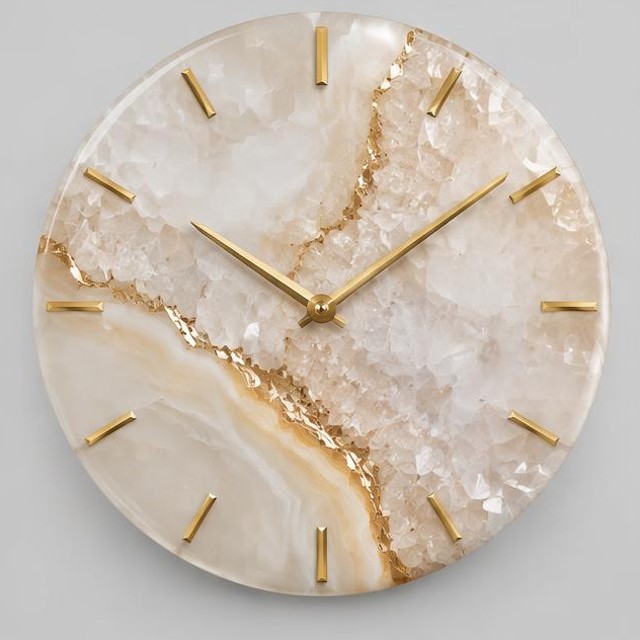 Pearl Crystal Resin Wall Clock