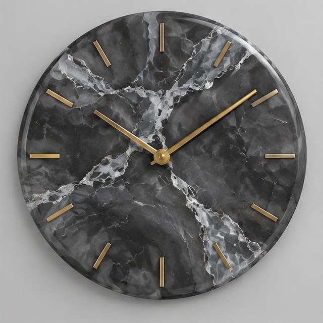 Charcoal Silver Resin Wall Clock