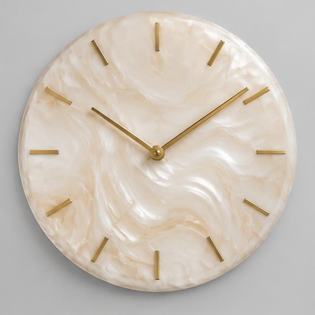 Ivory Pearl Resin Wall Clock
