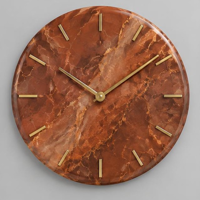 Copper Terracotta Resin Wall Clock