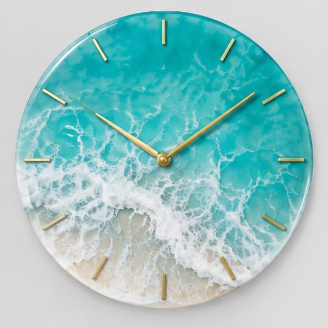 Aqua Lagoon Resin Wall Clock