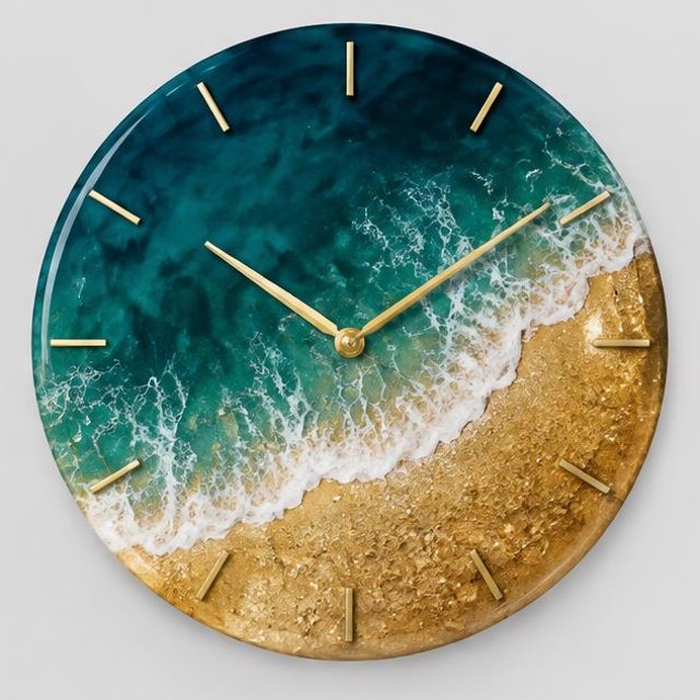 Golden Coast Resin Wall Clock