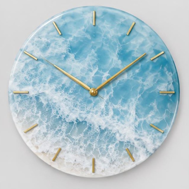 Ice Blue Foam Resin Wall Clock