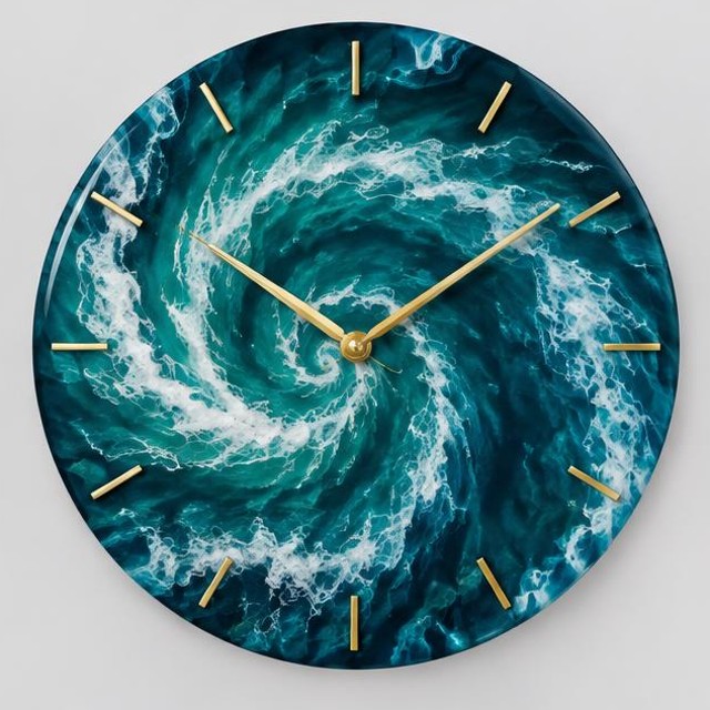 Ocean Spiral Resin Wall Clock